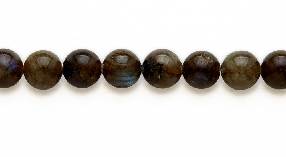 16 inch 10 M.M. Madagascar Labradorite Round Beads