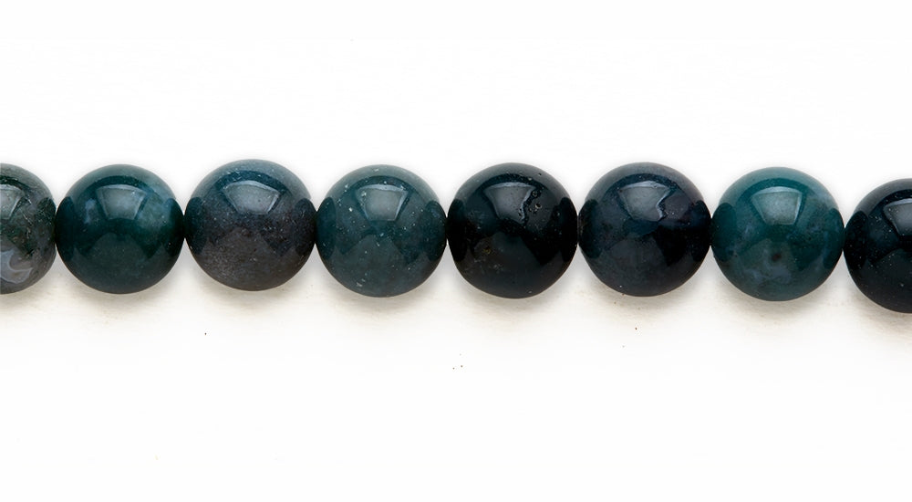 16 inch 12M.M. Moss Agate Round Beads