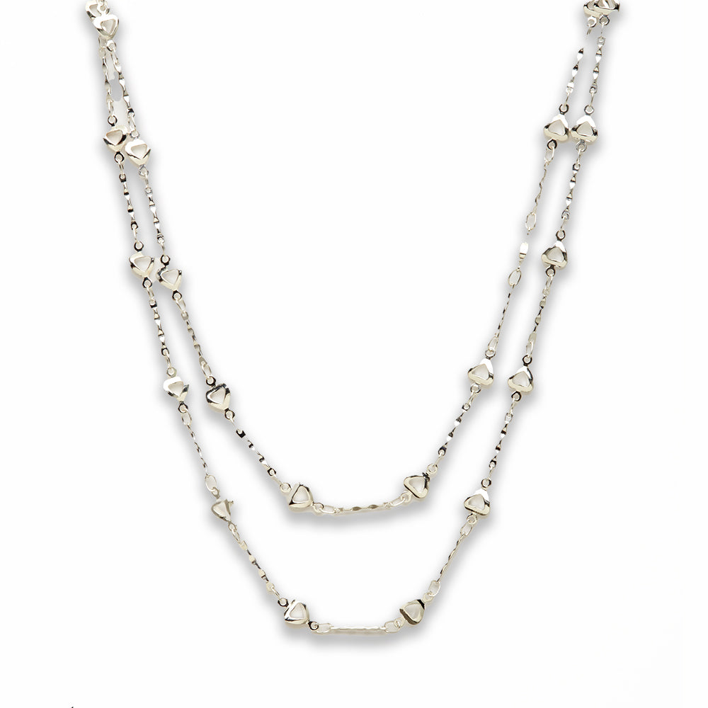 Zinc Alloy Silver Plated Heart Necklace