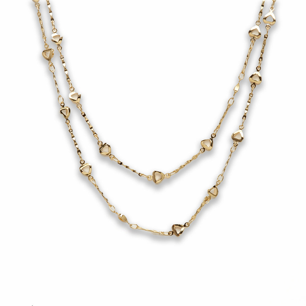 Zinc Alloy Gold Plated Heart Necklace