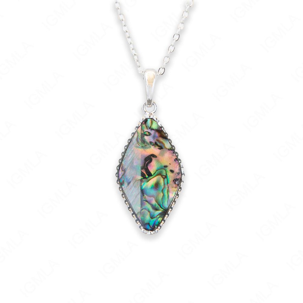 Zinc Alloy Abalone Silver Plating Marquise Necklace