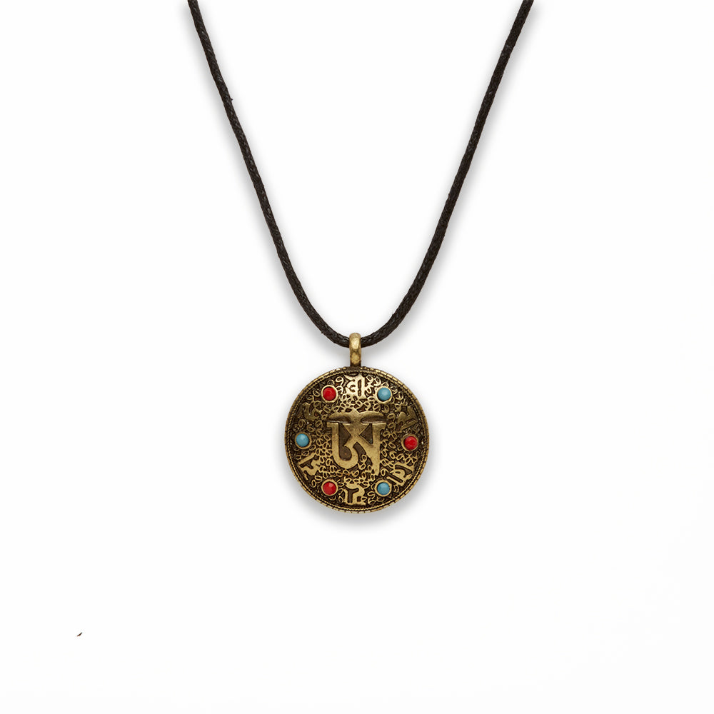 Zinc Alloy Red, Blue Cab Box Gold Burnish Coin Necklace