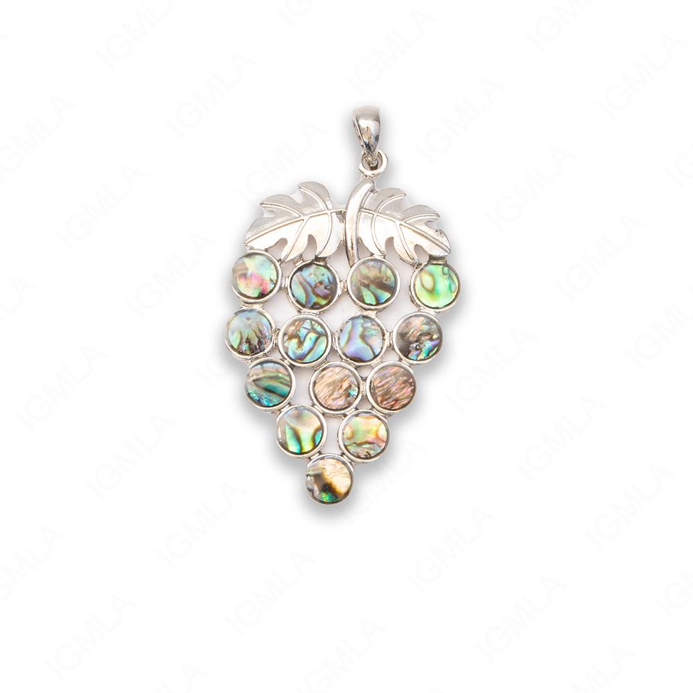 Zinc Alloy Abalone Silver Plated Grape Grape Pendant