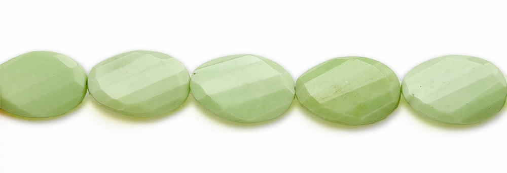15-16 inch 20X30mm Lemon Chrysophrase Twist Oval Faceted Beads