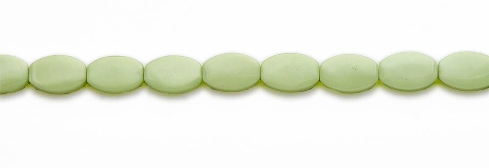 15-16 inch 10X15mm Lemon Chrysophrase Flat Oval Plain Beads