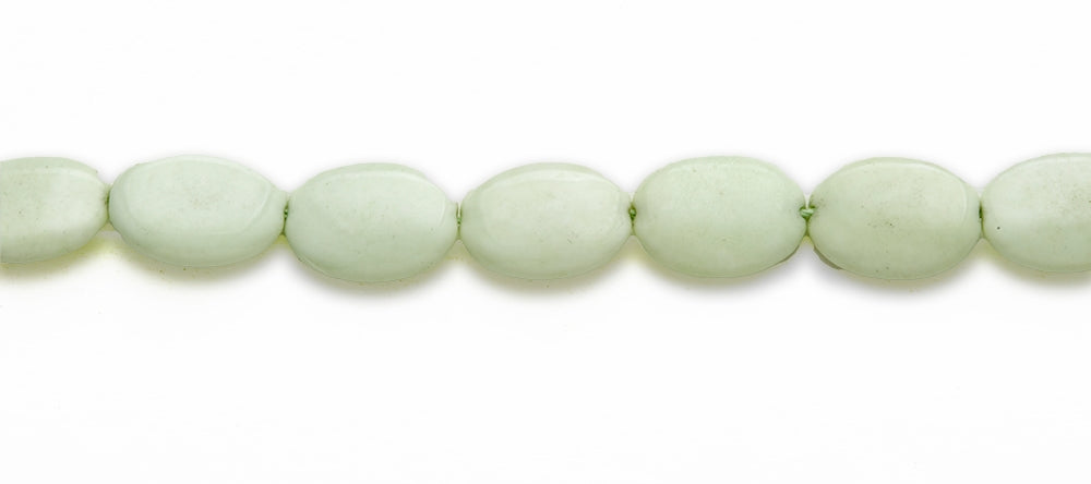 15-16 inch 12X16mm Lemon Chrysophrase Oval Plain Beads