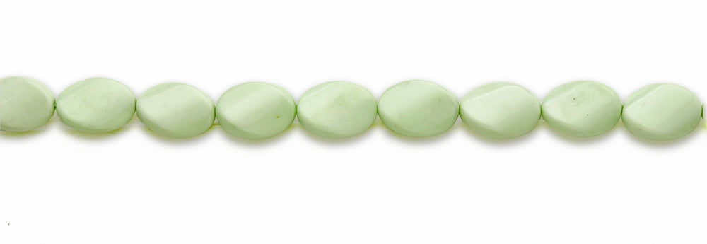 15-16 inch 13X18mm Lemon Chrysophrase Twist Oval Plain Beads