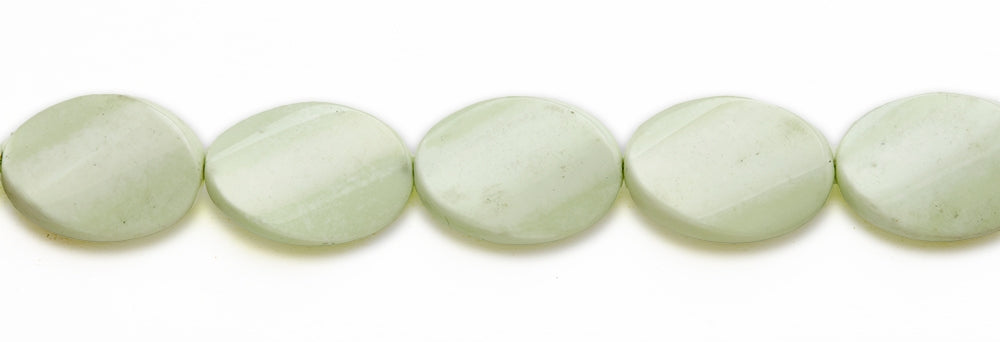 15-16 inch 22X30mm Lemon Chrysophrase Twist Oval Plain Beads