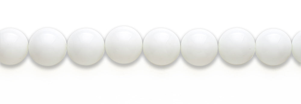 15-16 inch 16mm Syn White Agate Round Plain Beads