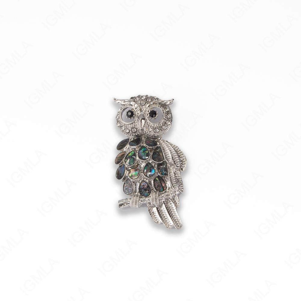 Zinc Alloy With Abalone Abalone Silver Plated Owl Pendants