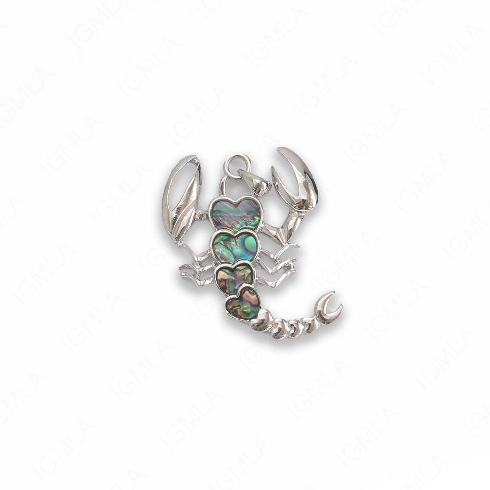 Zinc Alloy With Abalone Abalone Silver Plated Scorpion Pendants