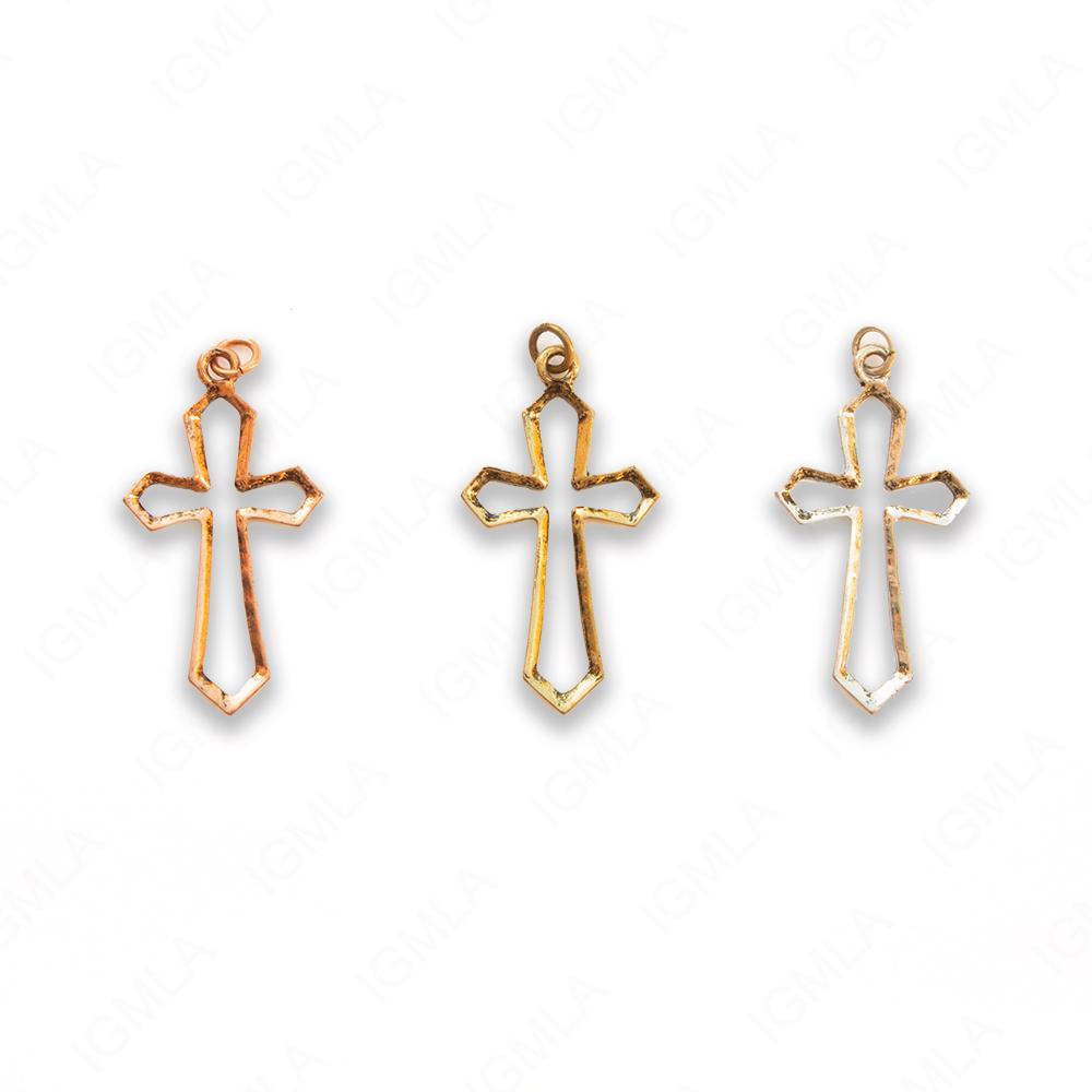 Zinc Alloy Gold, Silver, Copper Burnished Cross Pendants