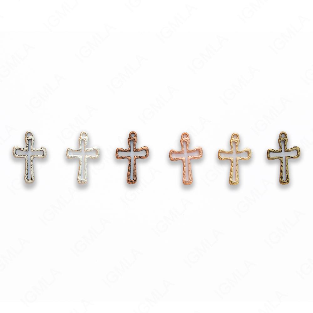 Zinc Alloy Gold, Silver, Copper Plated & Burnished Cross Pendants