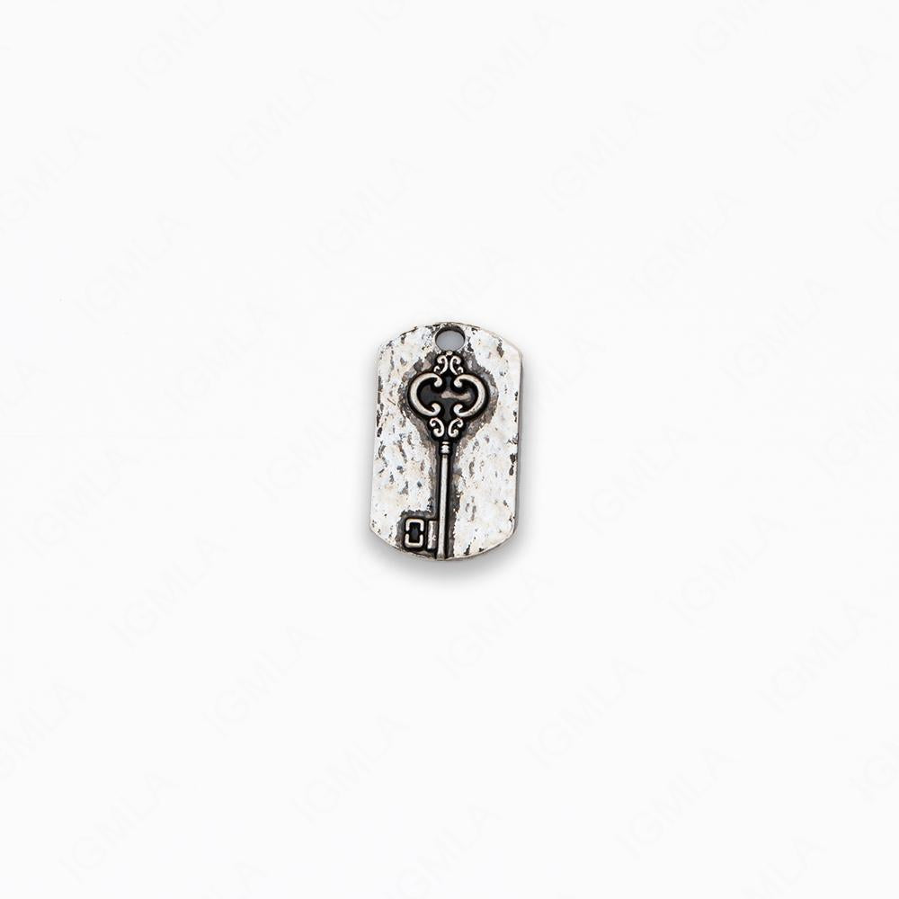 Zinc Alloy Key Antique Silver Rectangle Pendants