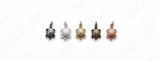Small Zinc Alloy Matt Rose, Gold, Silver, Gold Plated, Burnish Gold, Silver, Copper Turtle Charm