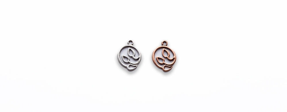 Zinc Alloy Burnish Copper, Silver Charm