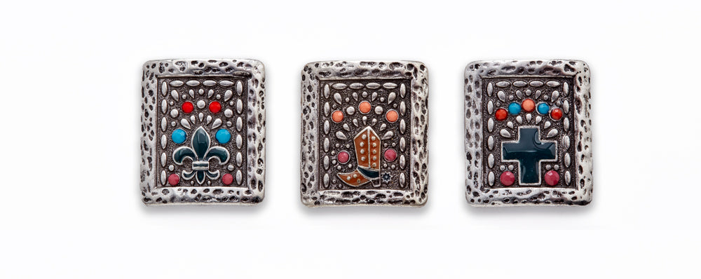 Zinc Alloy Silver Boot, Cross, Feur de lis Rectangle Boot, Cross, Feur de lis Connector