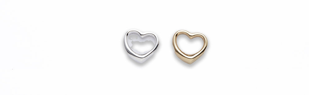 Zinc Alloy Gold, Silver Plated Heart Charm