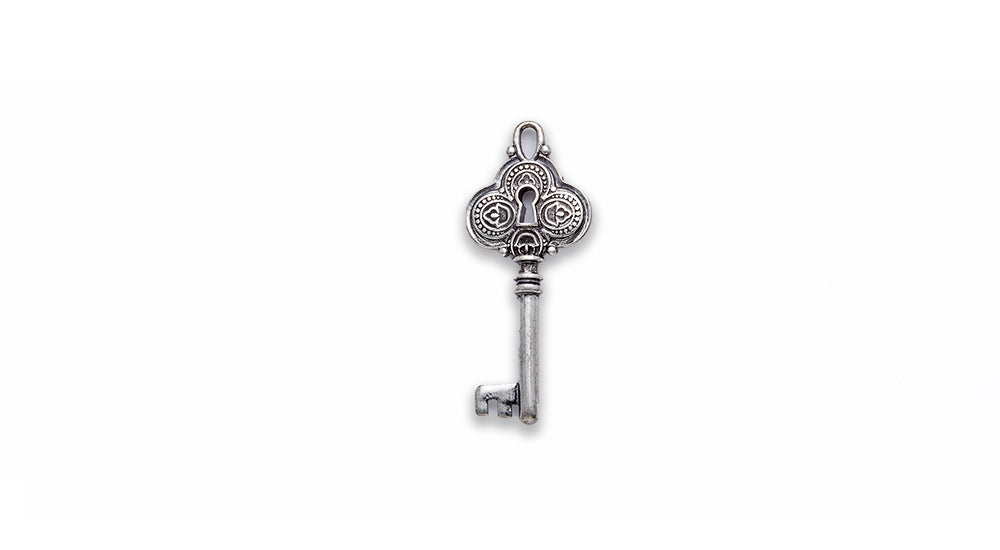 Zinc Alloy Silver Burnish Key Pendants