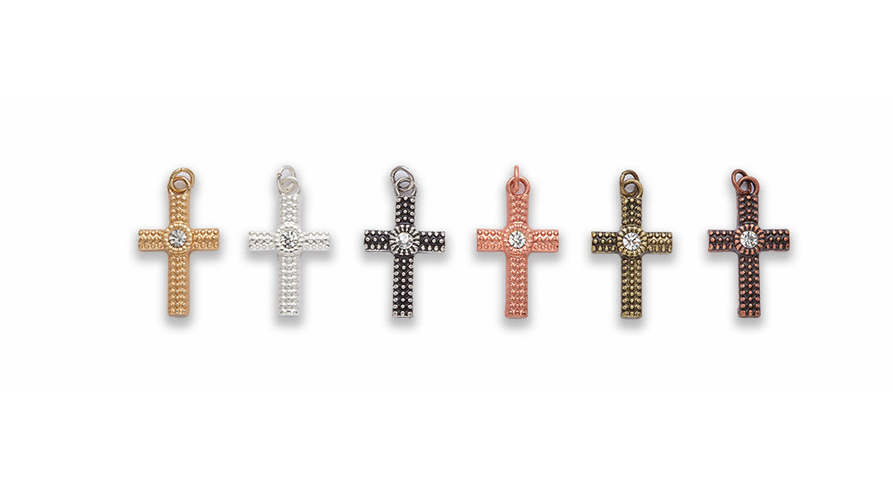 Zinc Alloy Matt Rose Gold, Silver, Gold, Burnish Silver, Gold, Copper Cross Pendants