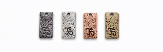 Small Zinc Alloy Zinc Alloy Burnish Gold, Silver, Copper, Gun Metal Rectangle Charm