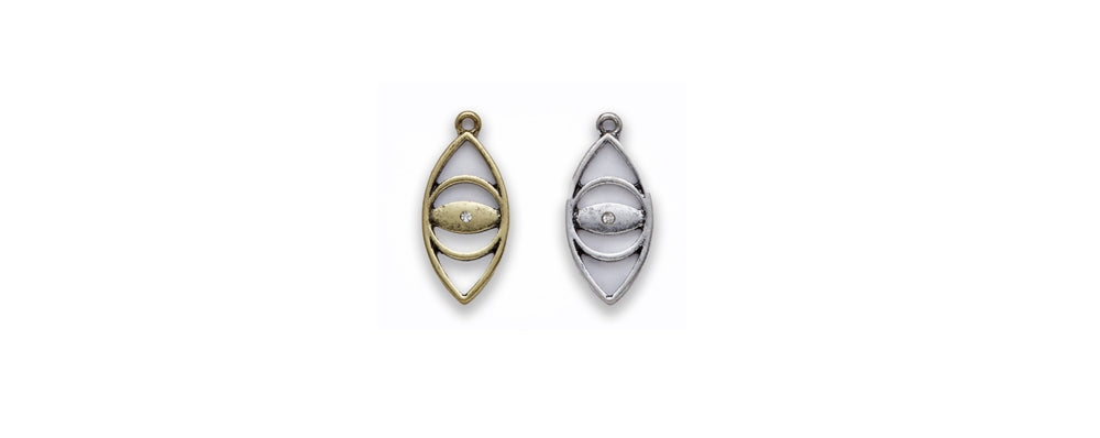 Zinc Alloy Burnish Gold Silver Eye Pendants