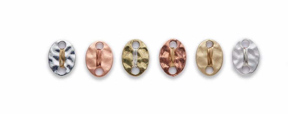 Medium Zinc Alloy Matt Silver + Silver Wire, Gold + Gold Wire, Rose Gold + Rose Gold Wire, Burnish Silver + Gold Wire, Copper + Gold Wire, Gold + Silver Wire Oval Connector