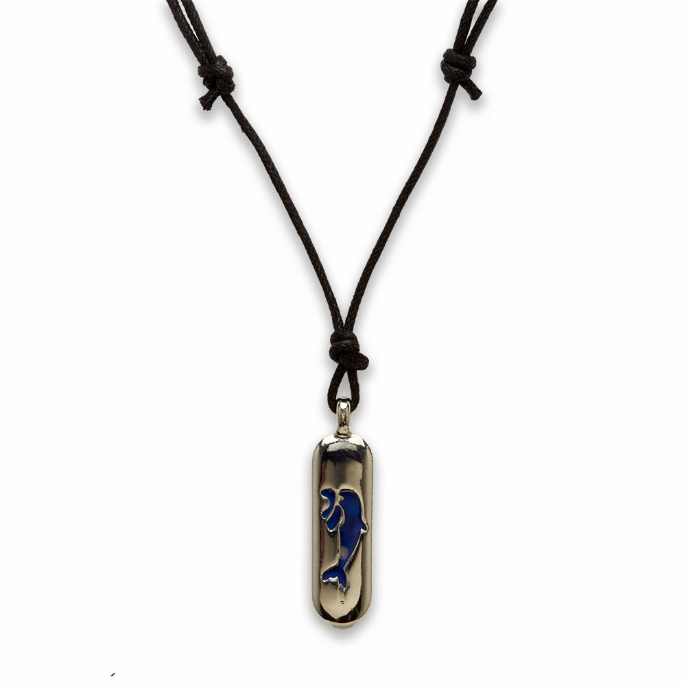 18 inch Zinc Alloy with Mood Stone Rhodium Whale Necklace
