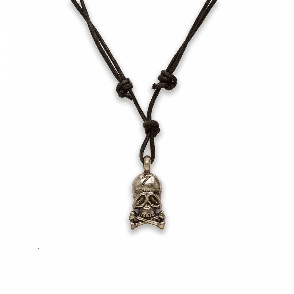 18 inch Zinc Alloy Rhodium Skull Necklace