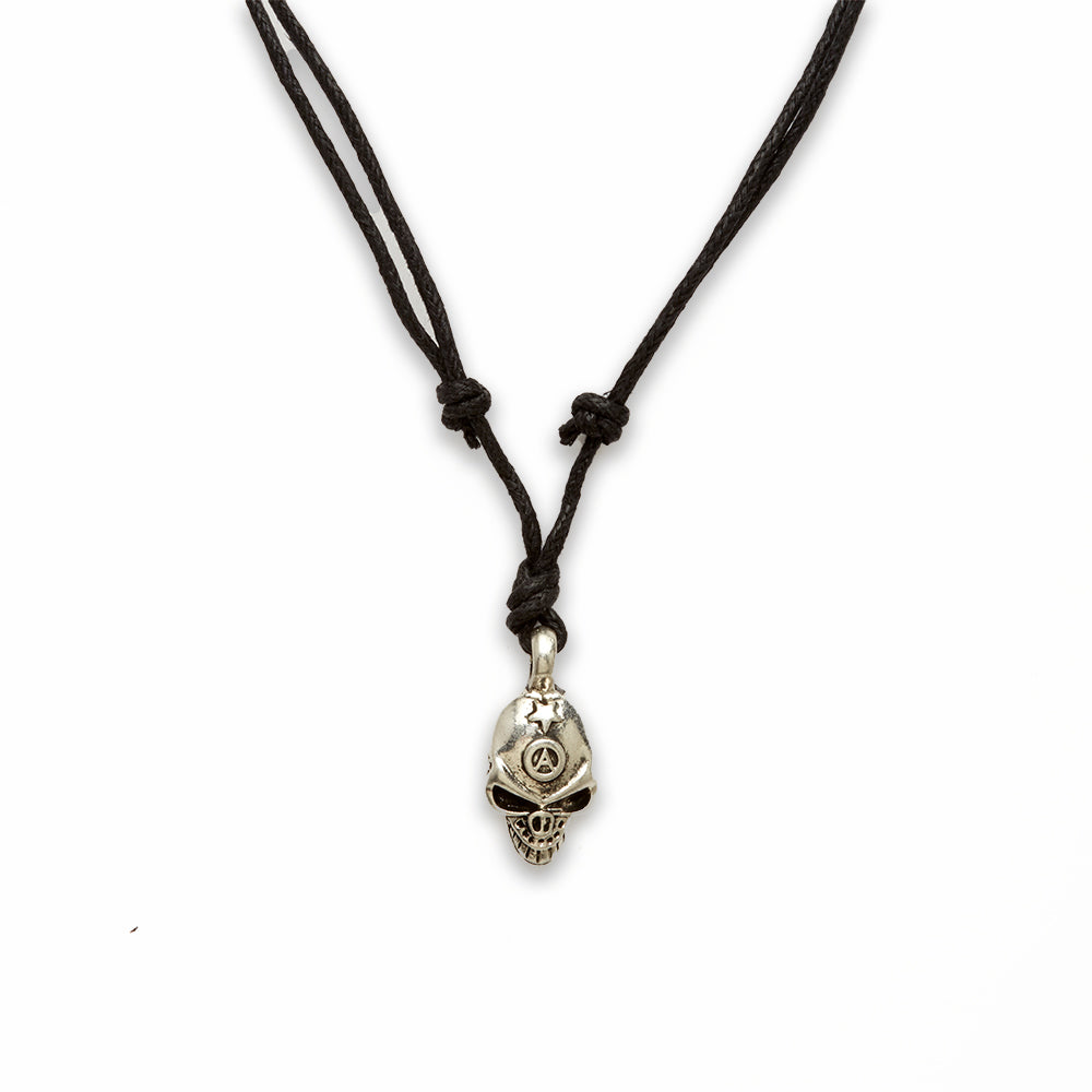 18 inch Zinc Alloy Rhodium Skull Necklace