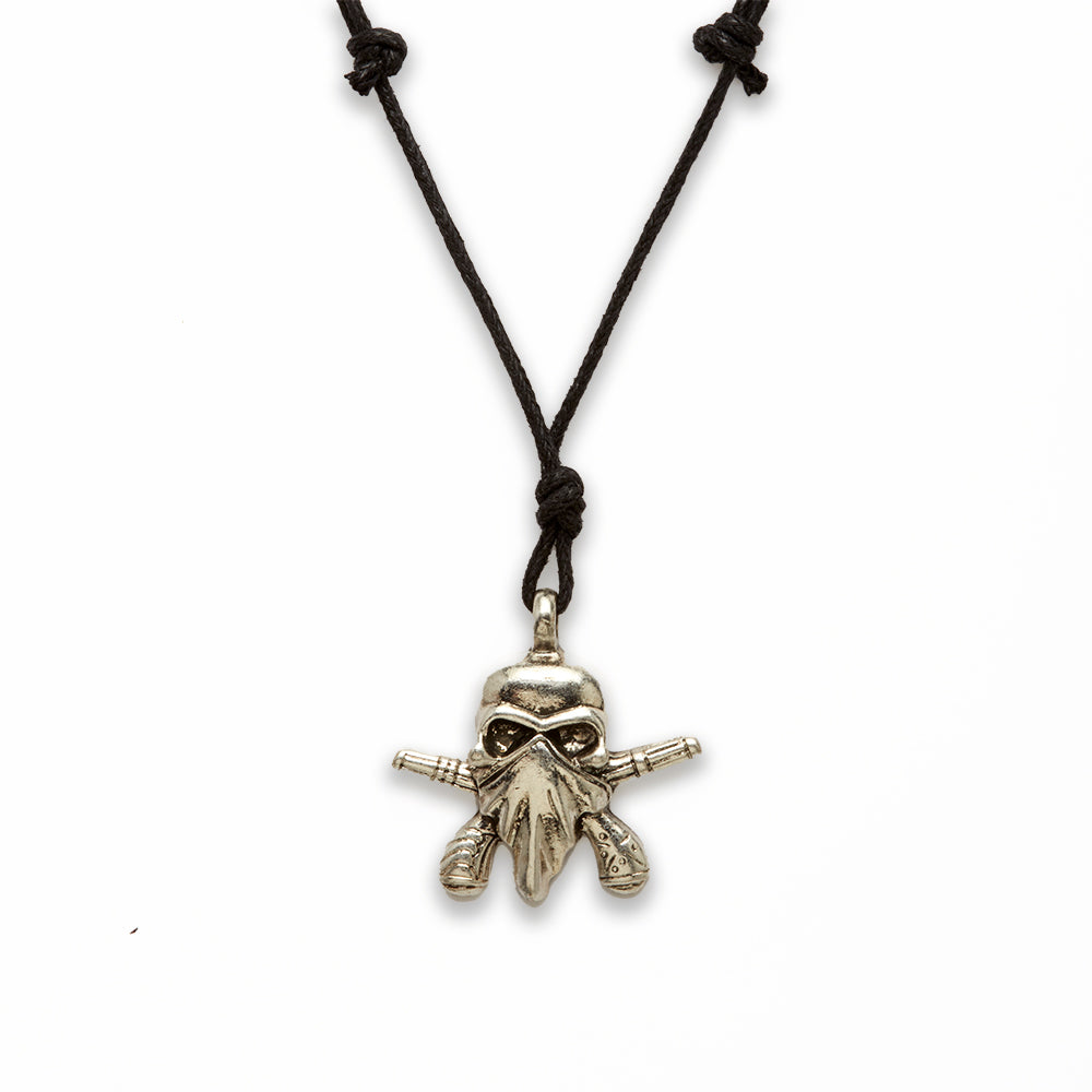 18 inch Zinc Alloy Rhodium Skull Necklace