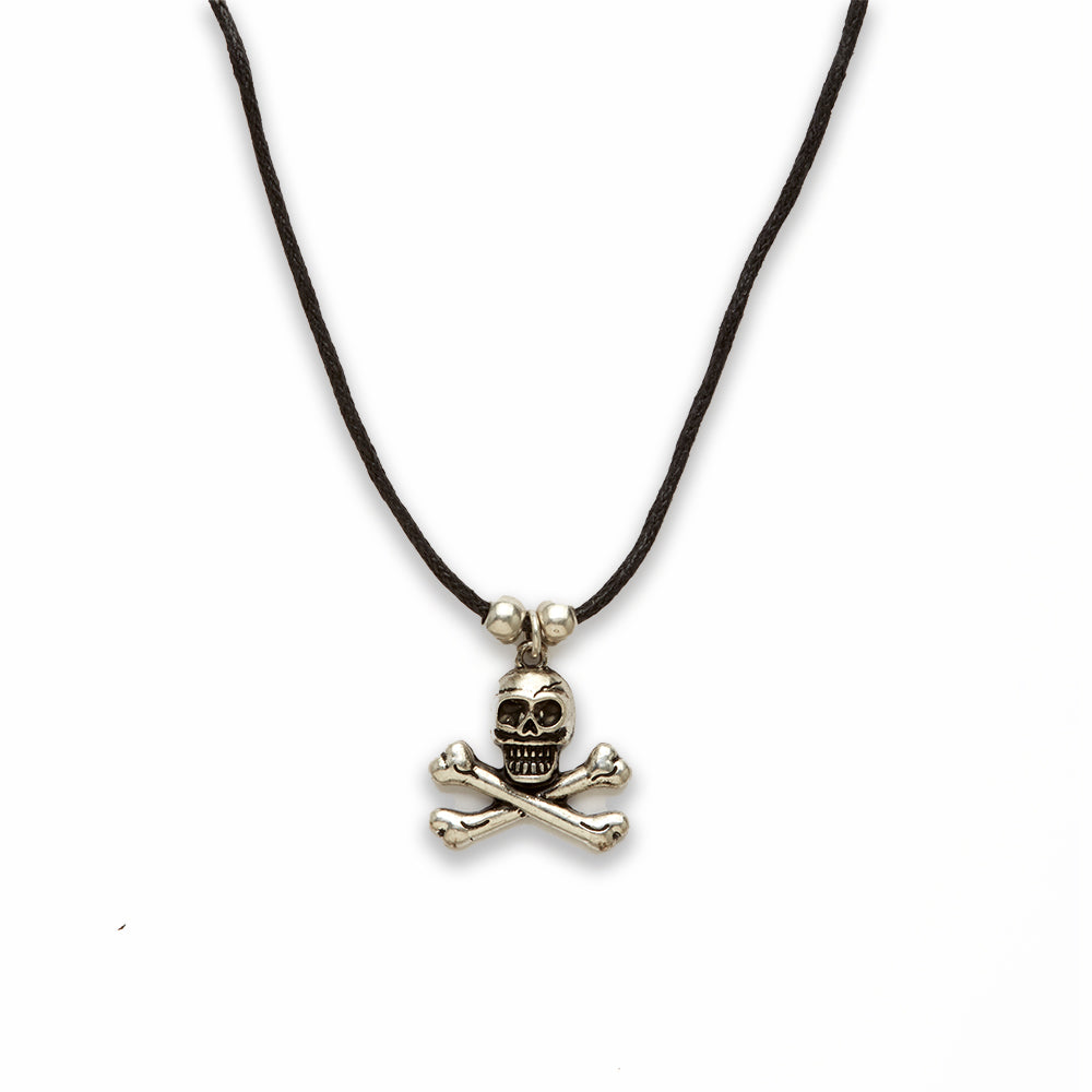 18 inch Zinc Alloy Rhodium Skull Necklace