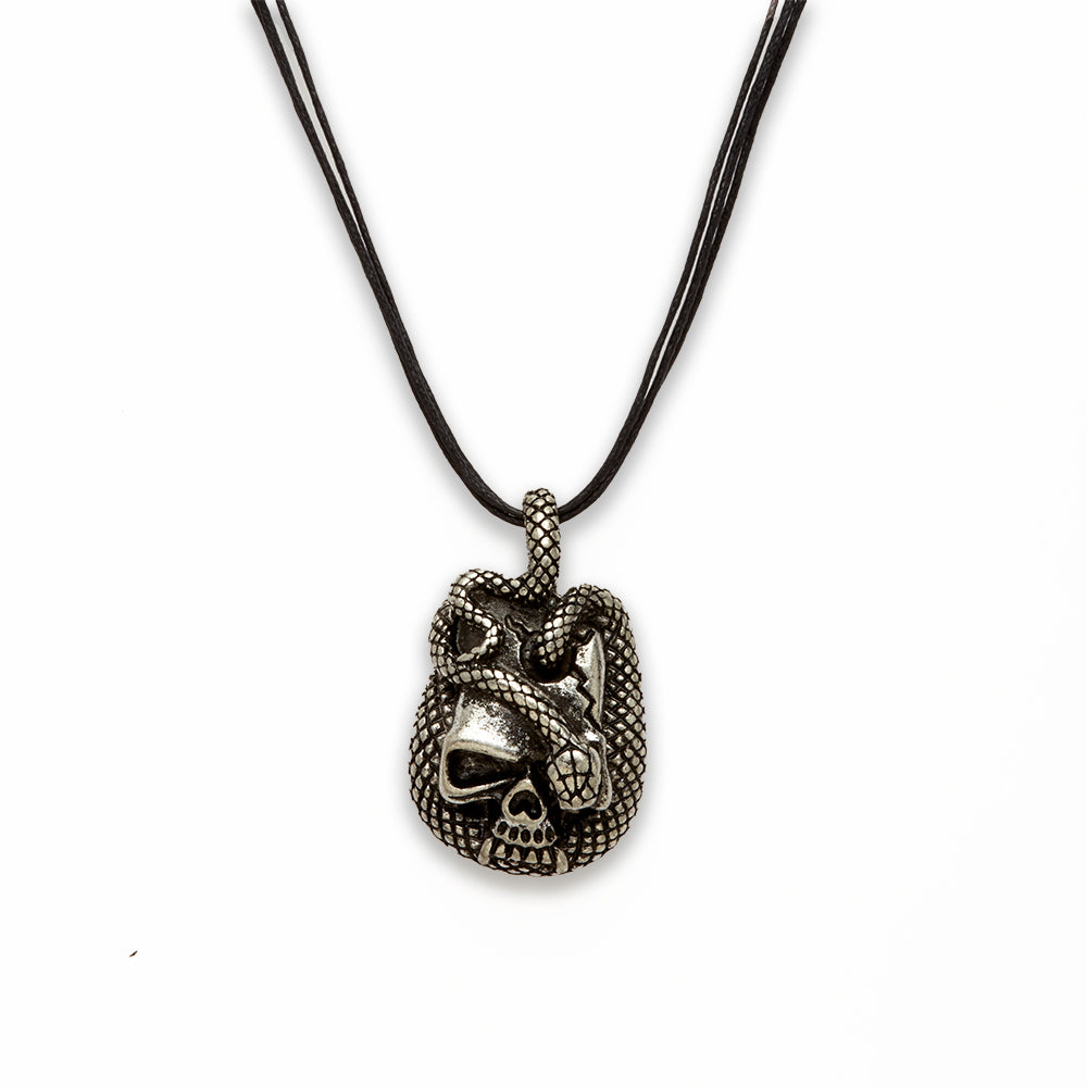 18 inch Zinc Alloy Rhodium Skull Necklace