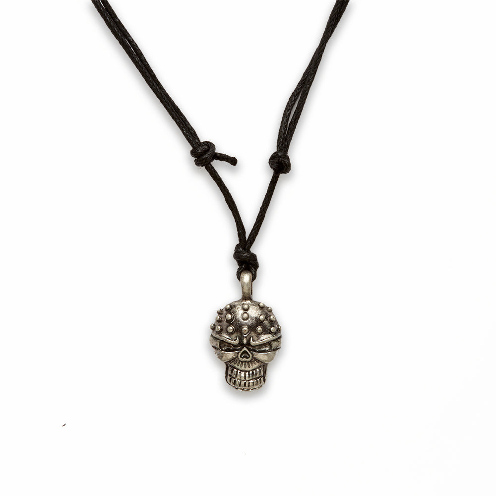 18 inch Zinc Alloy Rhodium Skull Necklace