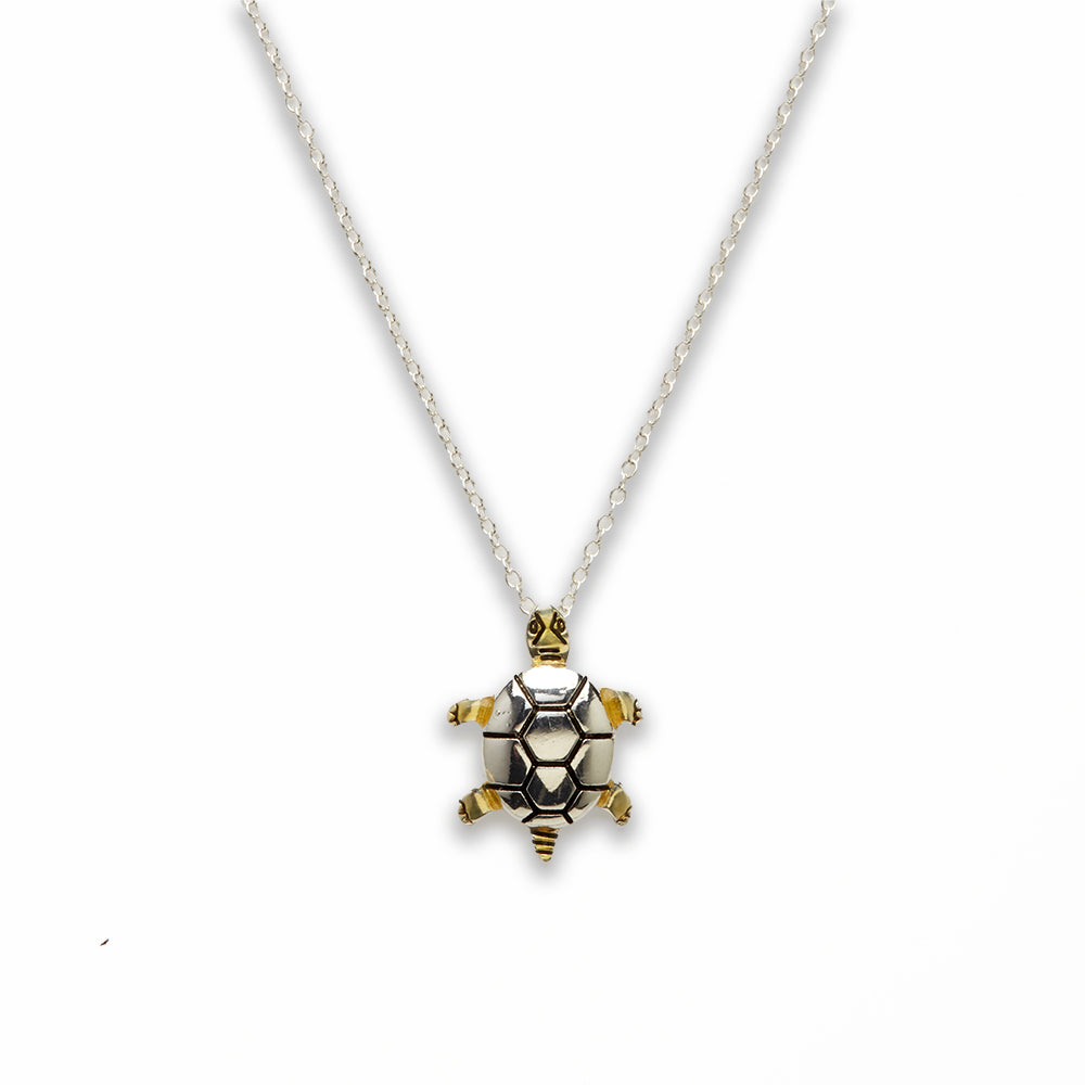 18 inch Zinc Alloy Gold, Silver Tone Turtle Necklace
