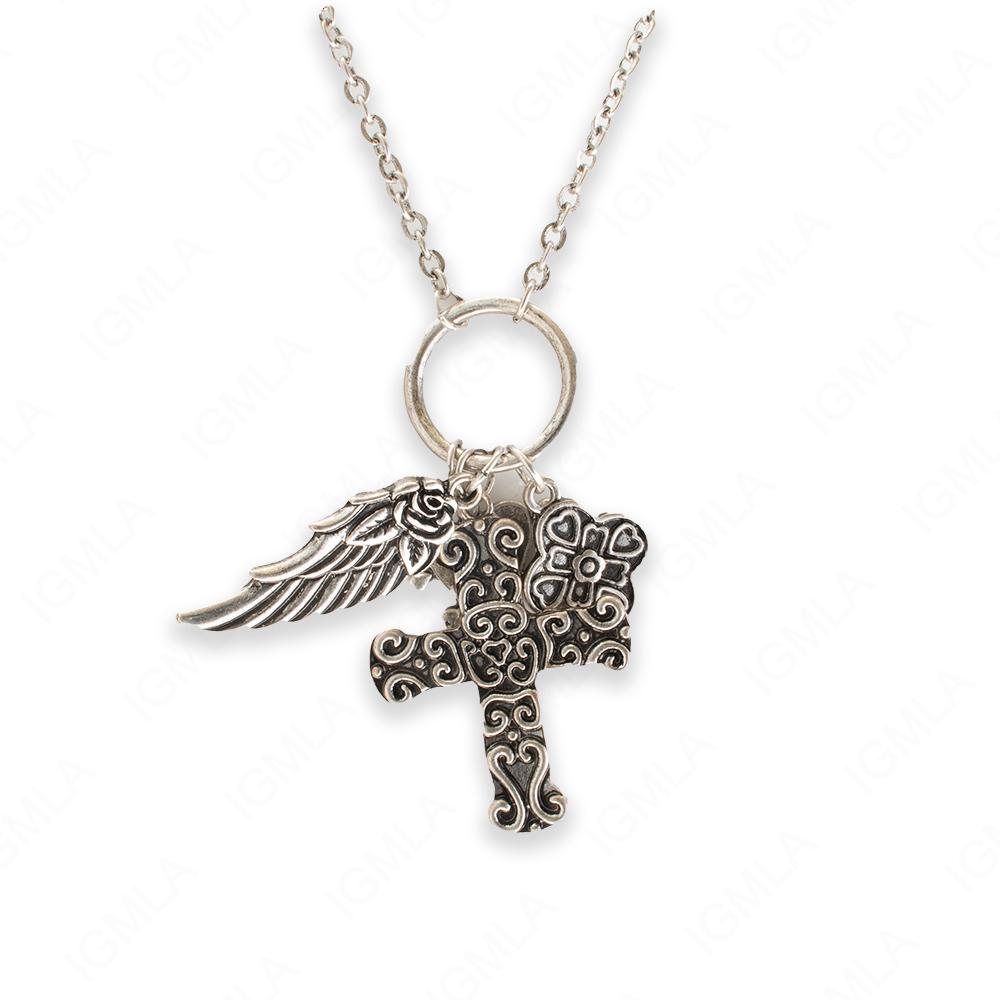 18 inch Zinc Alloy Burnish Silver Tone Assorted Charms Necklace