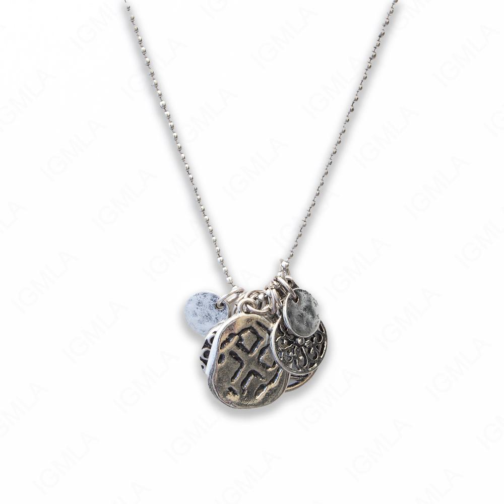 18 inch Zinc Alloy Antique Silver Tone Assorted Charms Necklace