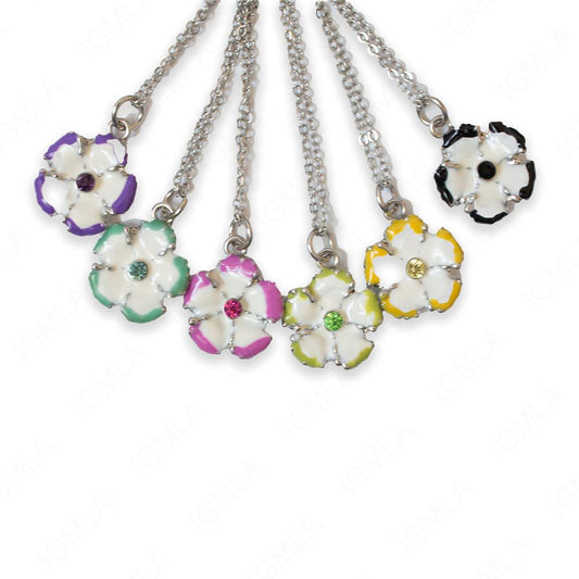 Zinc Alloy Nickel Flower Necklace