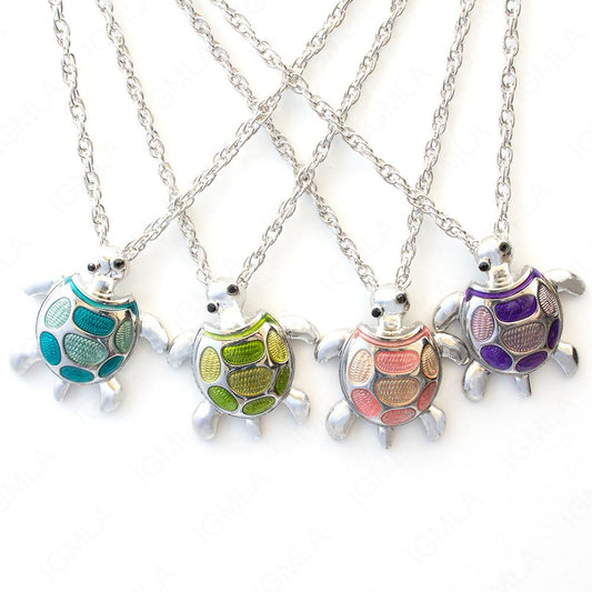 Zinc Alloy Rhodium Turtle Necklace