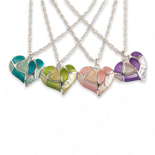 Zinc Alloy Rhodium Heart Necklace
