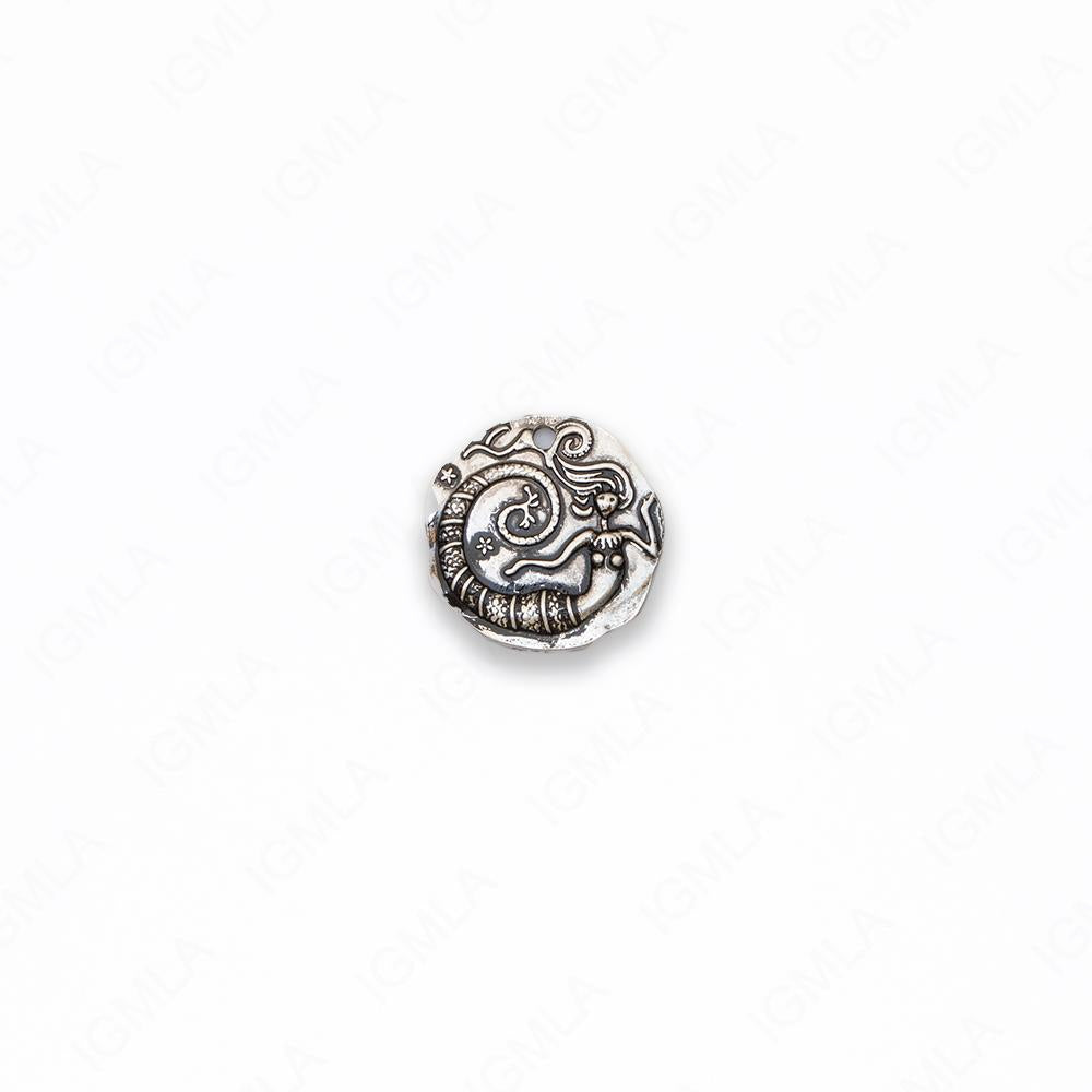 Zinc Alloy Mermaid Ant Silver Coin Pendants
