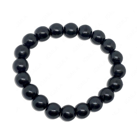 10mm Shungite Round Beads Bracelet