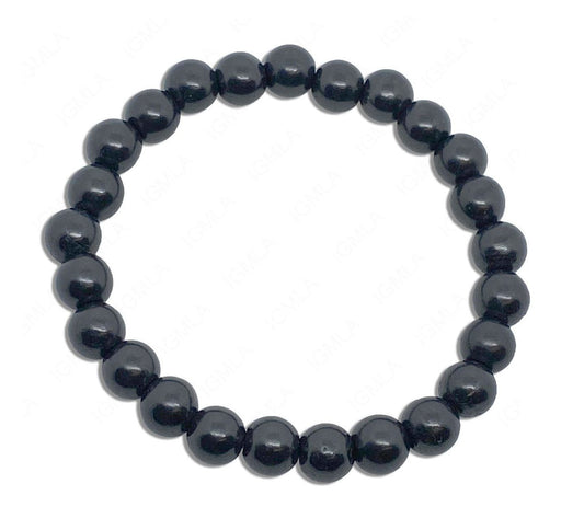 8mm Shungite Round Beads Bracelet