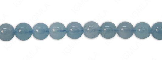 10mm Aquamarine Plain Round Beads