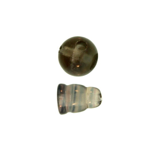 10X8mm & 10mm Fluorite Plain 3 Hole (1) & Guru (1) Beads