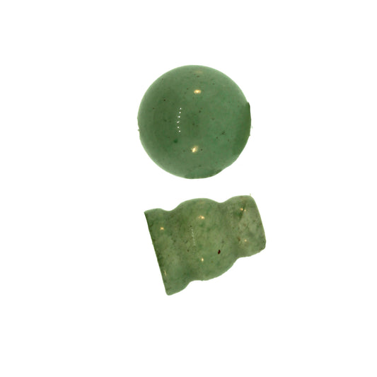10X8mm & 10mm Green Aventurine Plain 3 Hole (1) & Guru (1) Beads