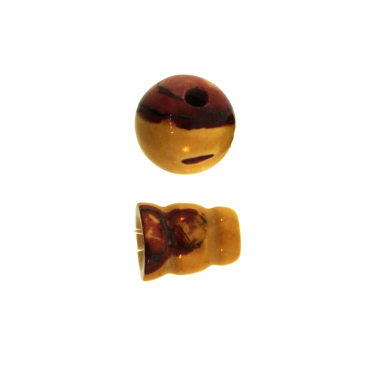 10X8mm & 10mm Mookaite Plain 3 Hole (1) & Guru (1) Beads