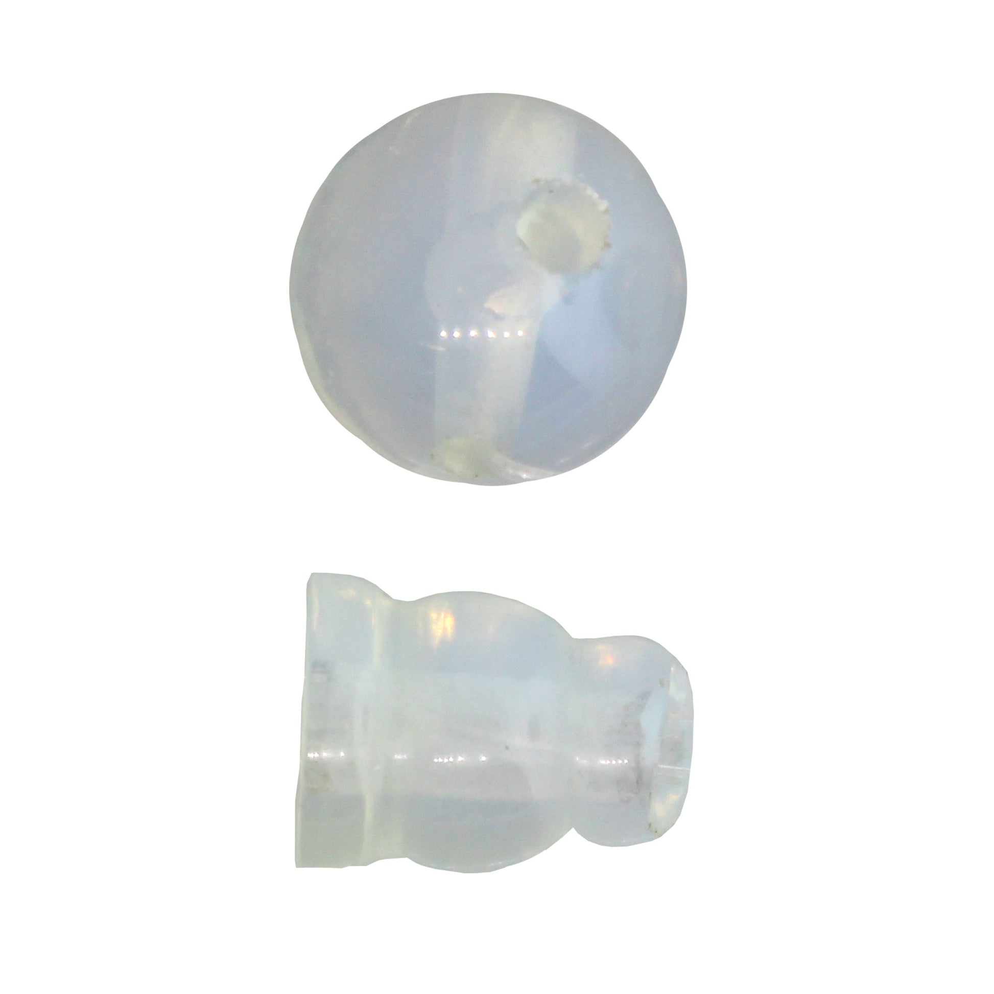 10X8mm & 10mm Opalite Glass Plain 3 Hole (1) & Guru (1) Beads