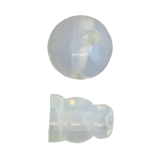 10X8mm & 10mm Opalite Glass Plain 3 Hole (1) & Guru (1) Beads