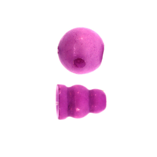 10X8mm & 10mm Purple Serpentine Dyed Plain 3 Hole (1) & Guru (1) Beads
